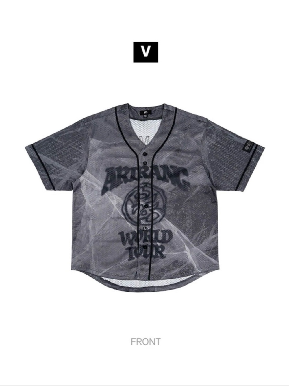 OFFICIAL BTS World Tour Arirang V 95 Baseball Jersey Mesh Button Up Size XL